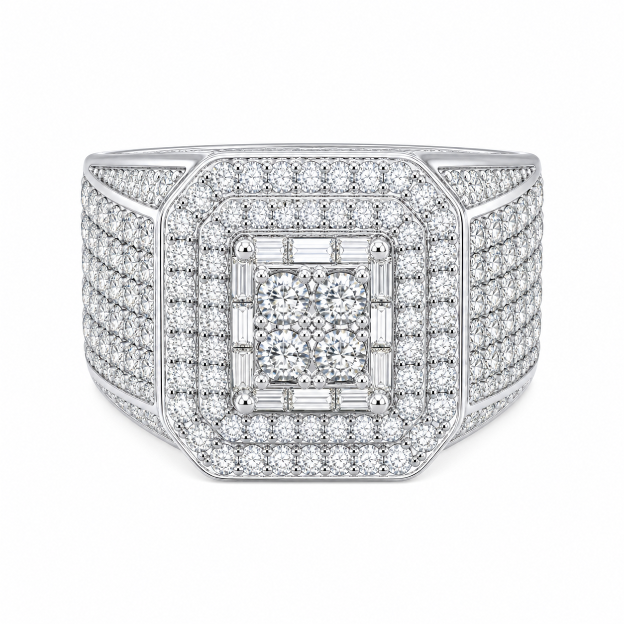 Iced Statement Ring | Moissanite | R14951 - white catalog image