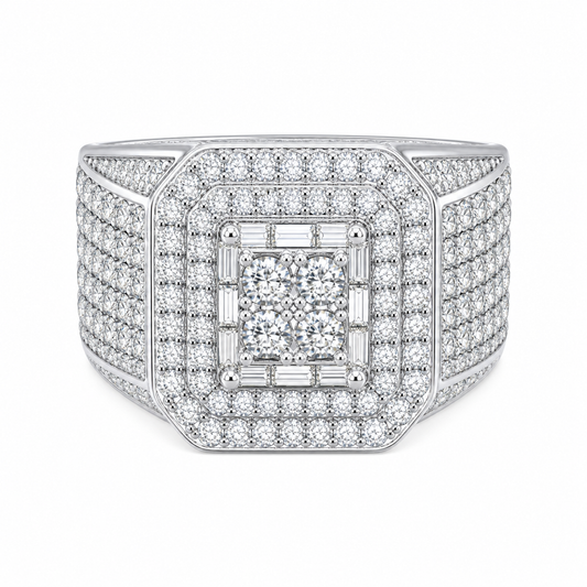 Iced Statement Ring | Moissanite | R14951 - white catalog image