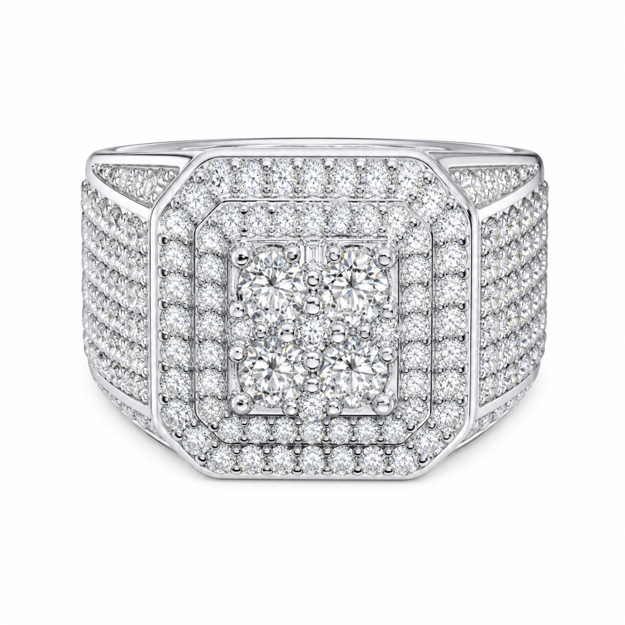 Iced Statement Ring | Moissanite | R14952 - white catalog image