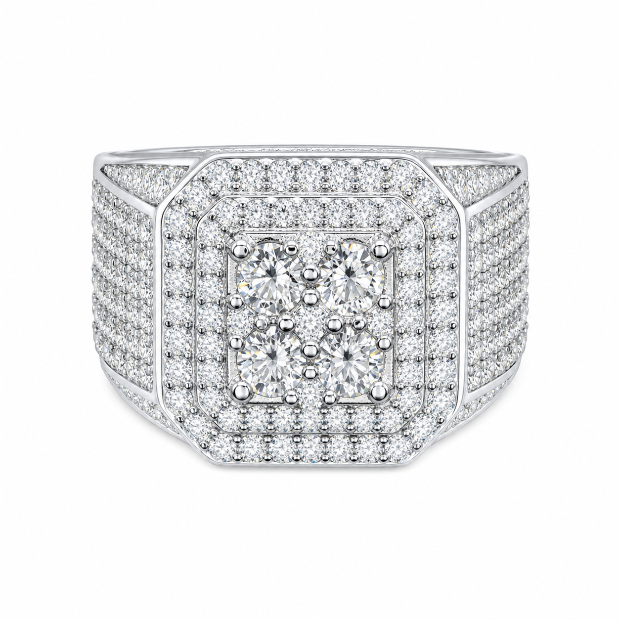 Iced Statement Ring | Moissanite | R14953 - white catalog image