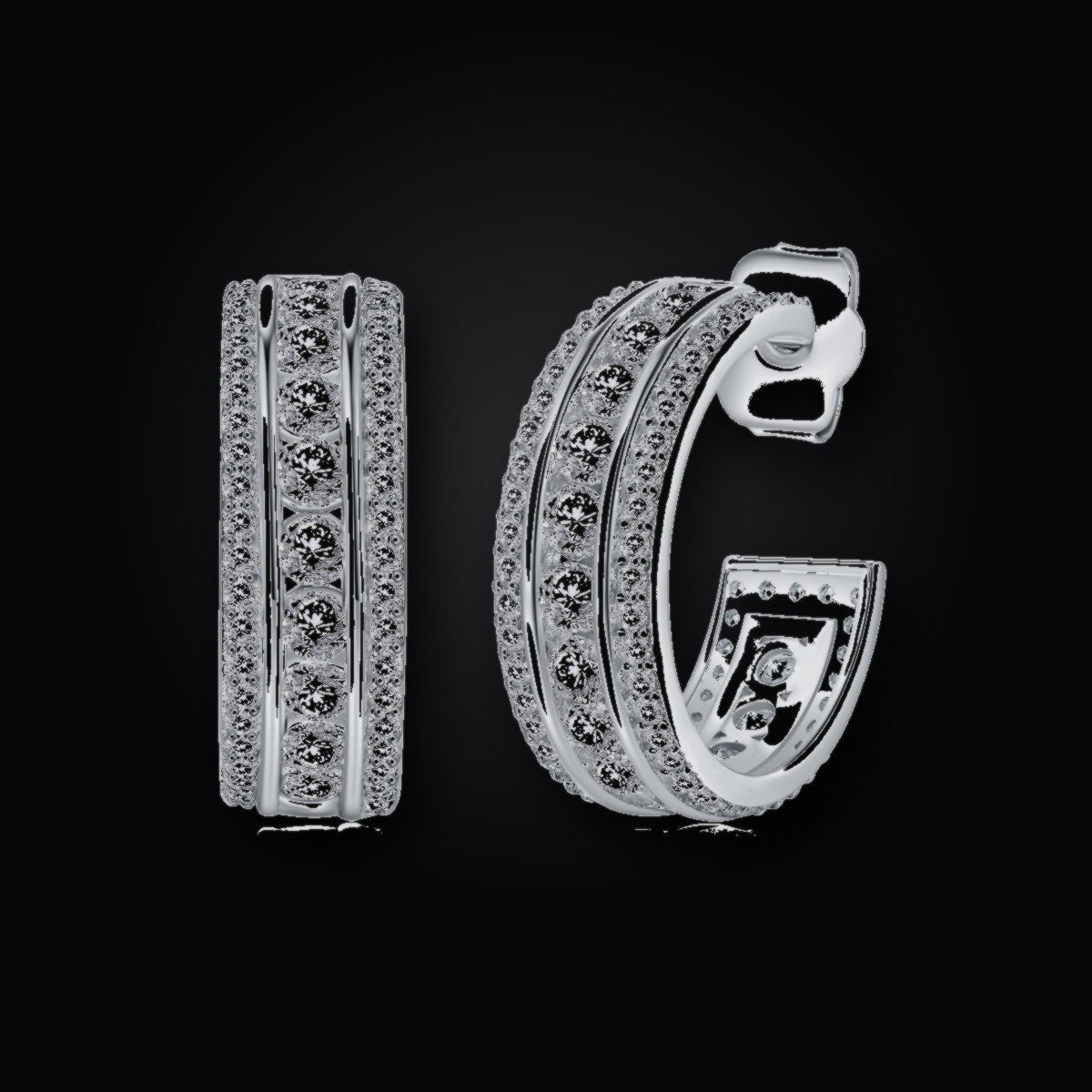 Iced Stud Earrings | Moissanite