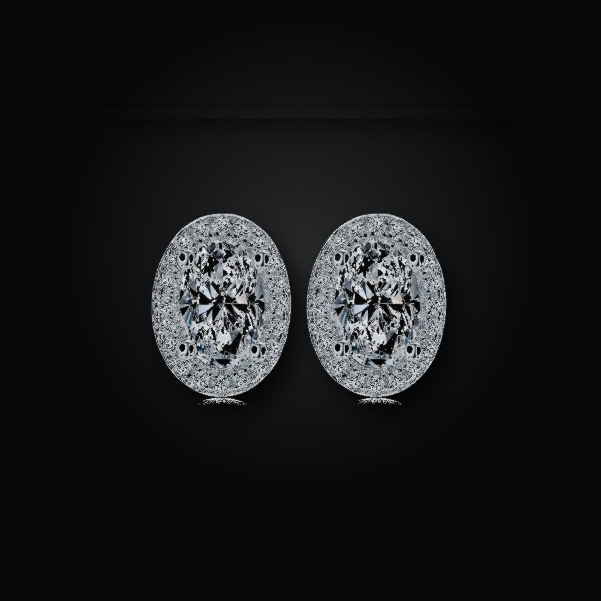 Iced Stud Earrings | 4*6 | Moissanite