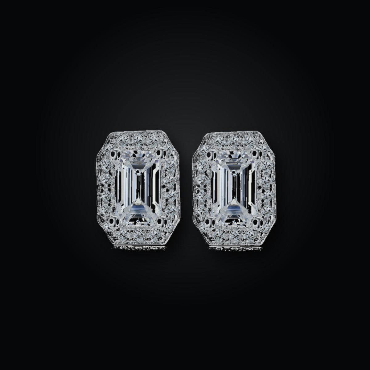 Iced Stud Earrings | 3*5 | Moissanite