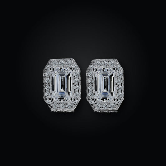 Iced Stud Earrings | 3*5 | Moissanite