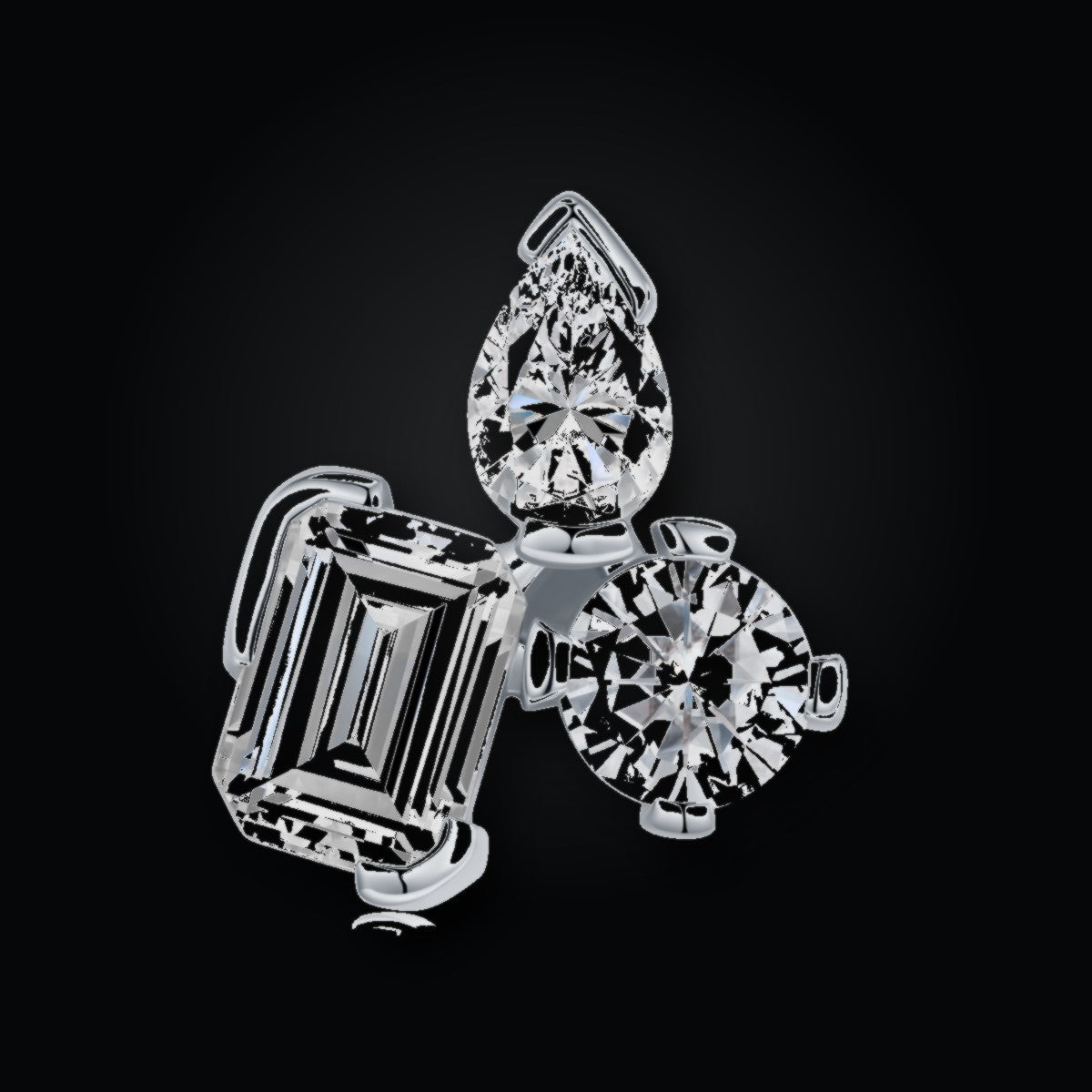 Iced Stud Earrings | 5*7 | Moissanite