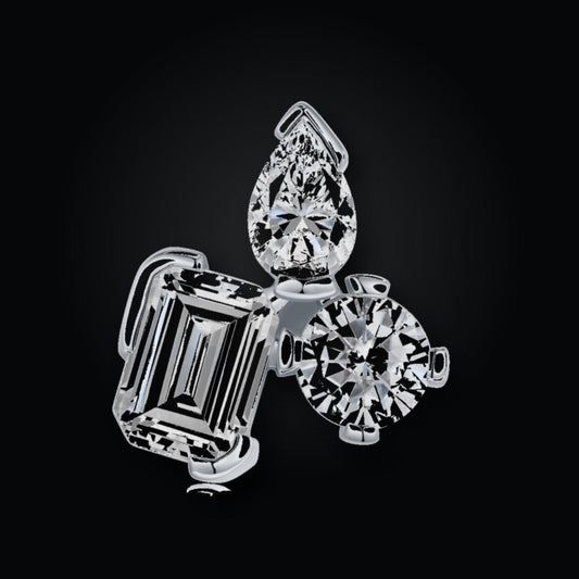 Iced Stud Earrings | 5*7 | Moissanite