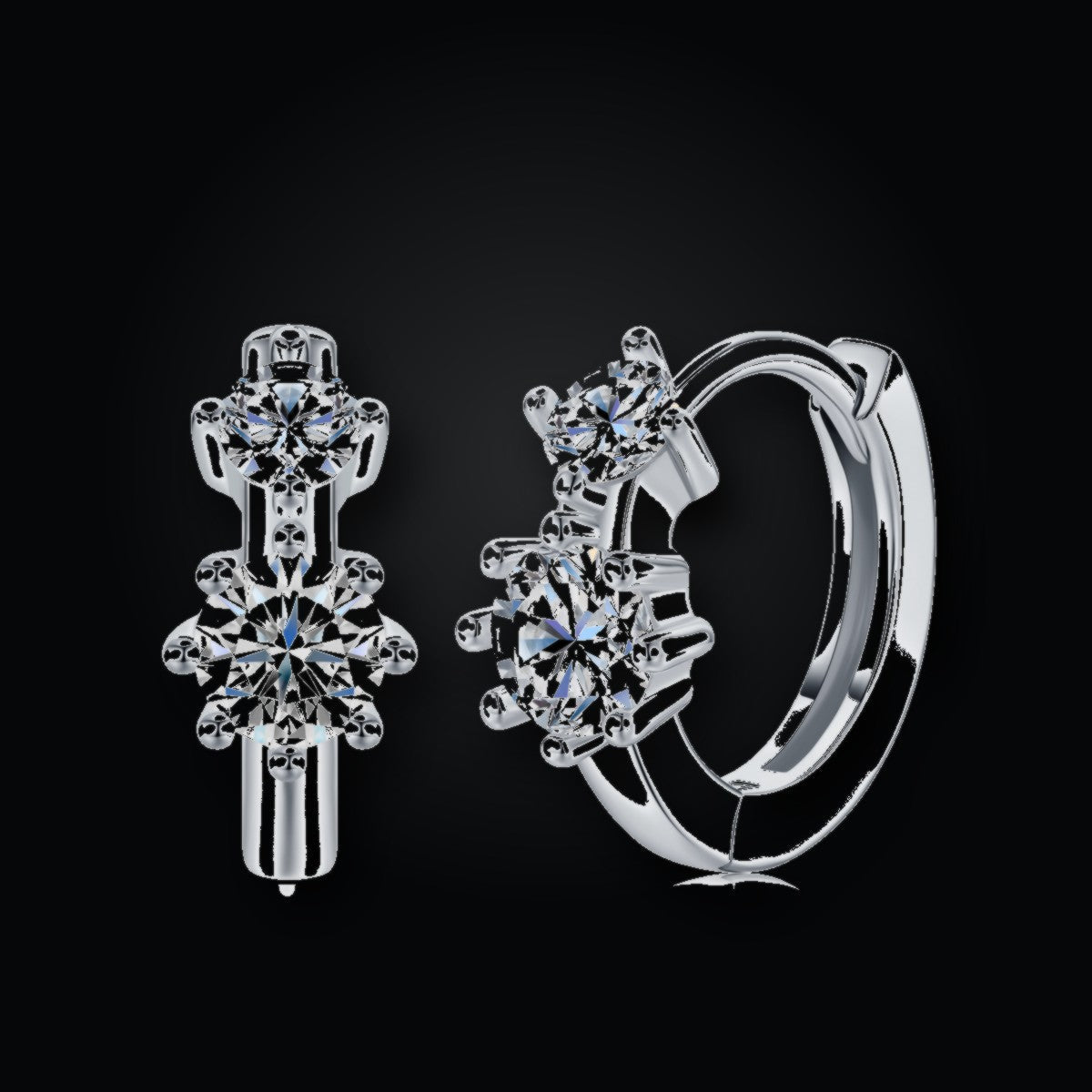 Iced Stud Earrings | Moissanite