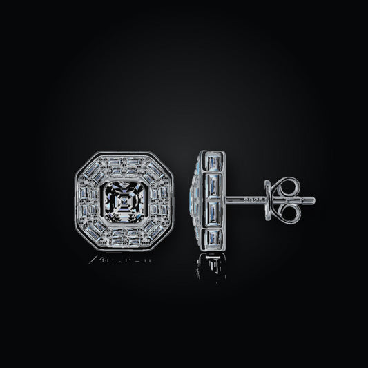 Iced Stud Earrings | 5*5 | Moissanite