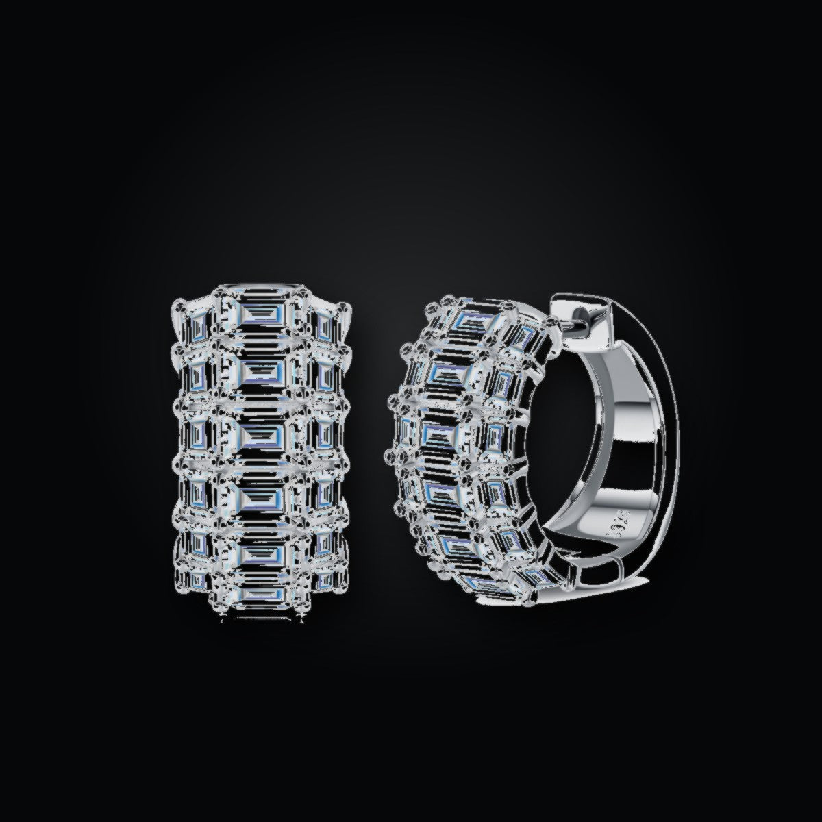 Iced Stud Earrings | 3*4 | Moissanite