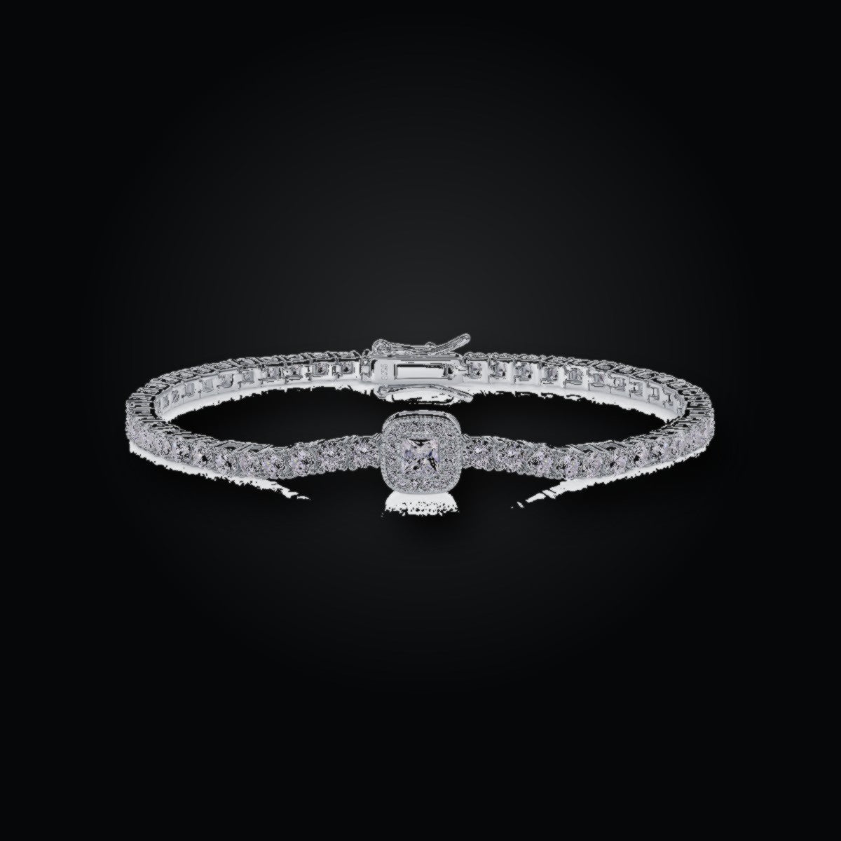 Iced Tennis Bracelet | 4*4 | Moissanite