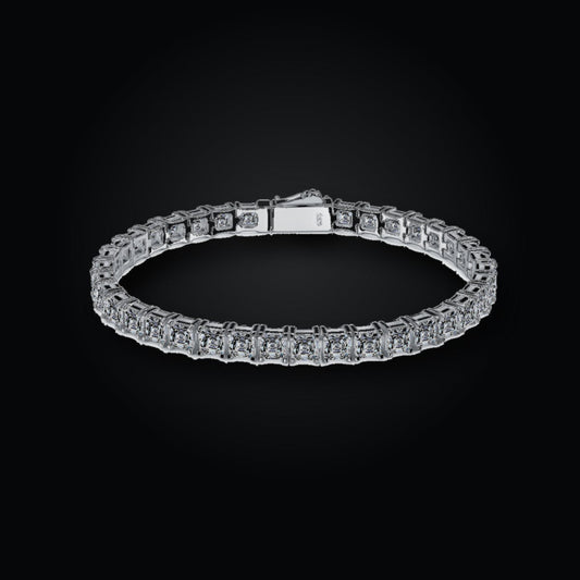 Iced Tennis Bracelet | 4*4 | Moissanite